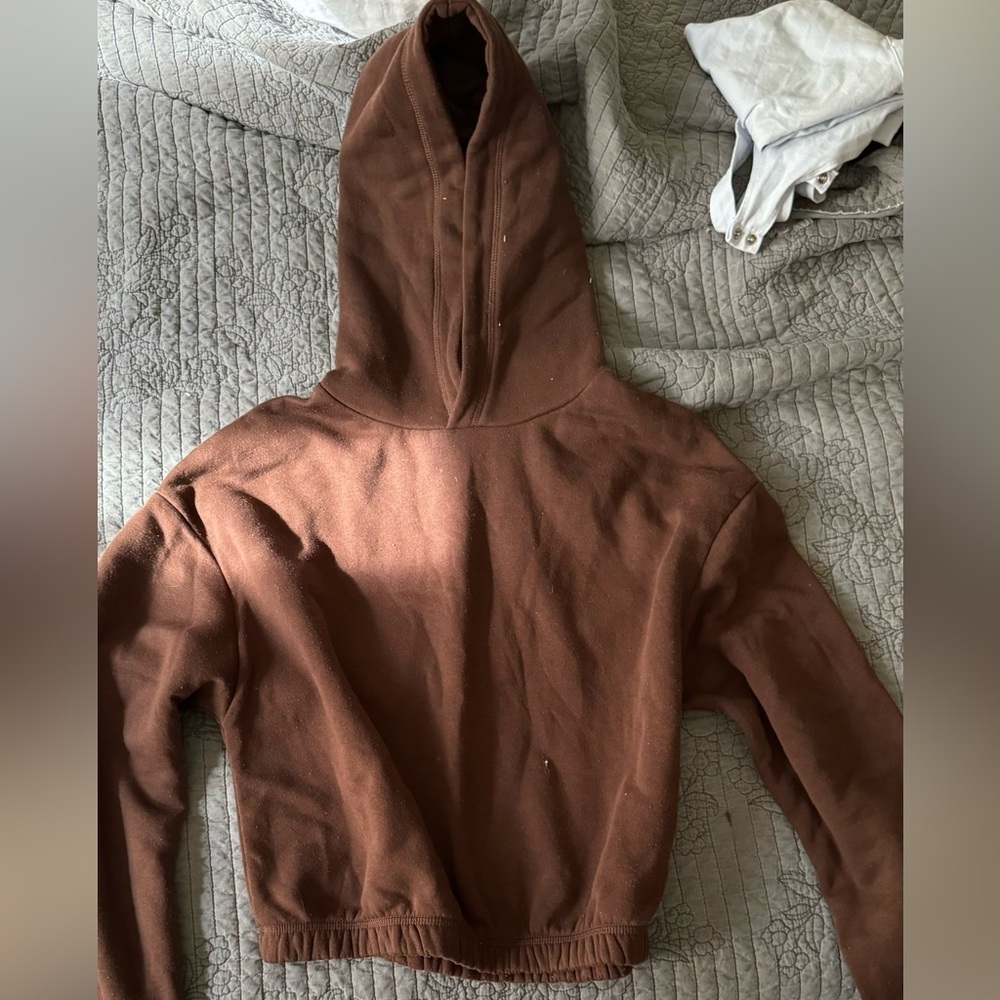 Zara Brown Crop Hoodie